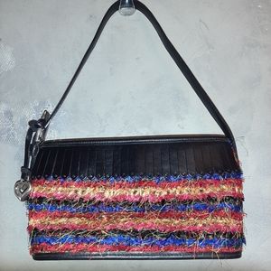 Y2K BRIGHTON RAINBOW FRINGE LIMITED EDITION EAST WEST LEATHER SHOULDER BAG